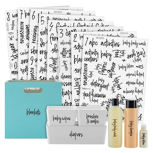 Talented Kitchen Baby Drawer Labels - Vinyl Nursery Storage Labels - Versatile Nursery Storage Organizer - Easy Peel & Stick Baby Organizer Stickers - X-Large, Glossy Vinyl