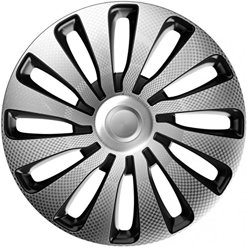 J-Tec4pc set Wheel Trims Covers Hub Caps Sepang Carbon Silver Black (15 inch)