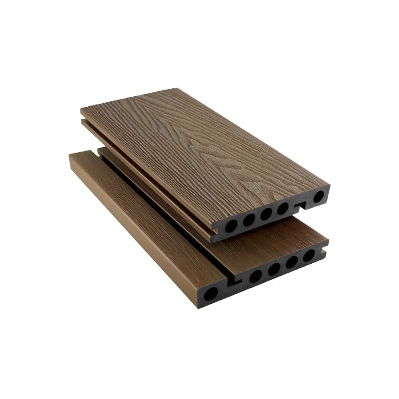 Tuda Grass Direct Bullnose Composite Decking Board 3.6m – Premium Co-Extrusion Woodgrain Effect - Golden Teak