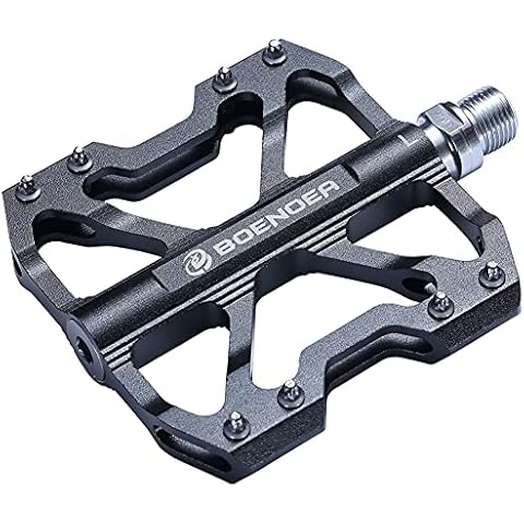 Boenoea Fahrradpedale Rennrad Pedale 9/16 Platform Pedale Ultraleicht Antirutsch Fahrrad Pedale aus Flacher Legierung Cover