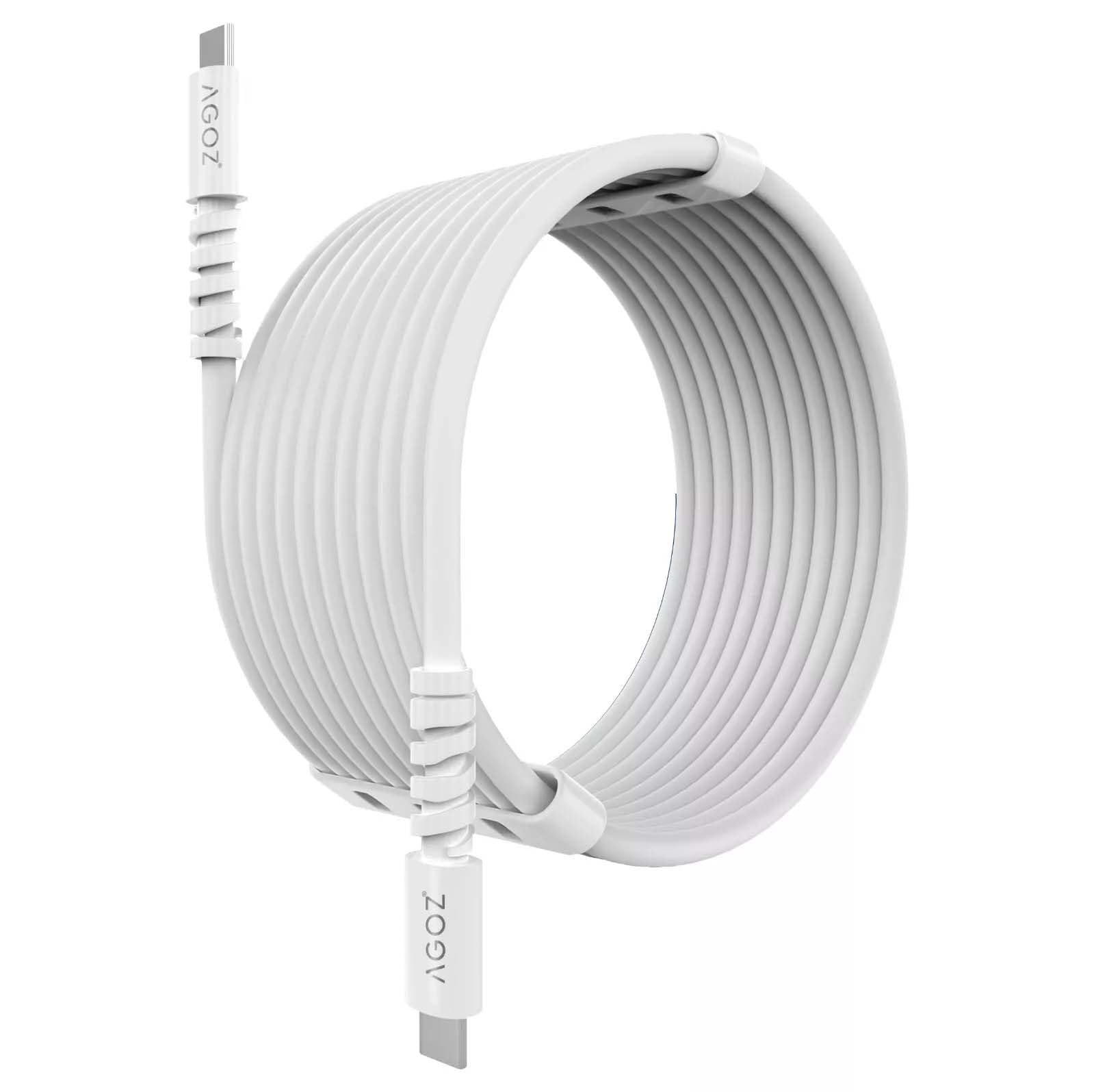 15ft AGOZ USB C - USB C Cable Fast Charging Cord Compatible with MacBook Air, MacBook Pro, iPad Air 5th 4th,iPad Pro 12.9" 11", iPhone 15 16 Pro, Macbook Cable,Pico 4,Oculus Quest2,Snowkids VR Headset