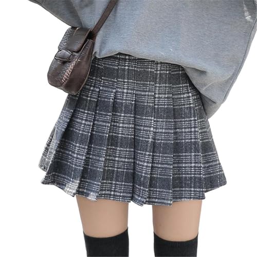 Women's Party Wool High Waisted Pleated Skirt A-Line Slim Fit3