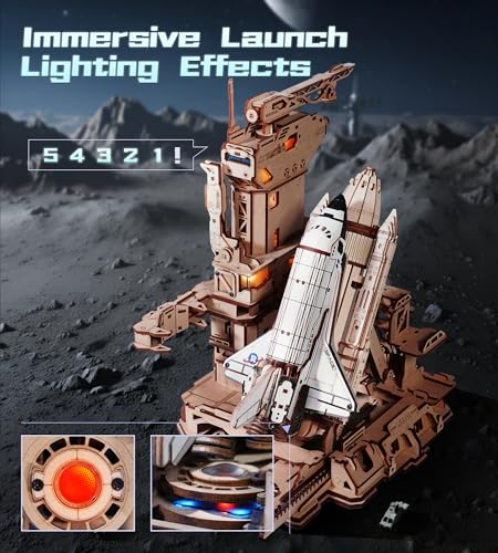 image for ROKR 3D Puzzles Space Shuttle Model - Dynamic Launch Base with Motoriz