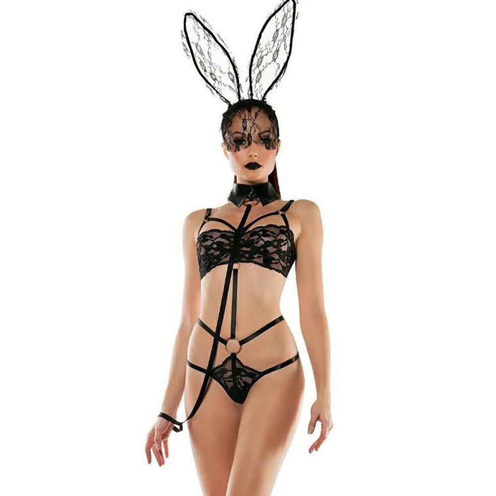lingerie sexy bunny Sexy Onesie Lace Deep V Temptation Light Breathable Open Back Sexy  One-Piece Underwear - kk.sg | 24/7 Adult Sex Toys Singapore