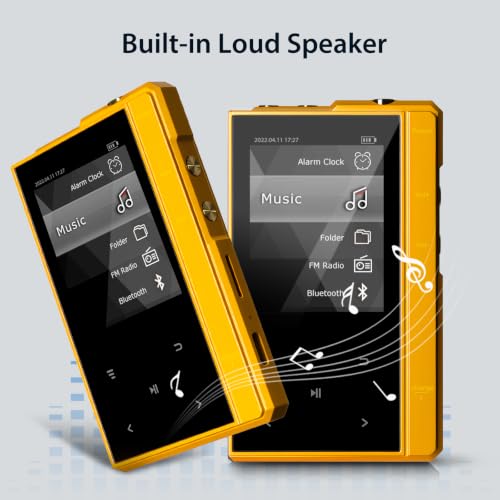 Image of 32GB MP3 Player with 90 Hours Long Battery Life,Bluetooth 5.0,Phinistec Z6 Digital Audio Player with Sturdy and Durable Metal Frame, 2.4'' IPS Glass Screen,FM Radio,Support up to 256GB