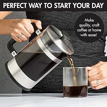Amazon.com: Primula 2 en 1 prensa francesa fría Brew One cafetera, mango  cómodo, jarra de vidrio duradera, tamaño perfecto, 6 tazas, acero  inoxidable : Hogar y Cocina