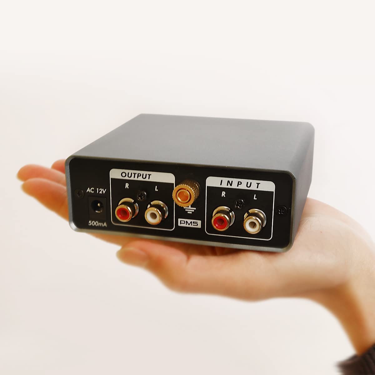 Phono Preamplificatore, Mini Preamp per Giradischi Vinile con RCA, Cuffie, Volume e Guadagno Regolabili