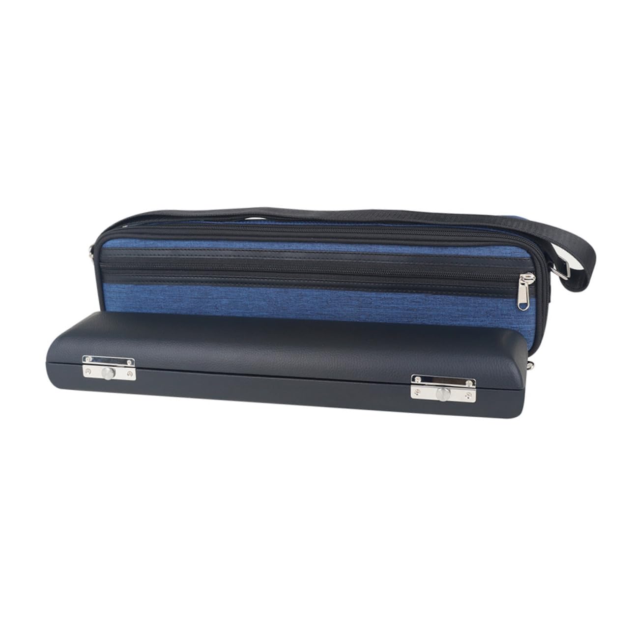 HANABASS 1 PC Portable Thickened Oxford Cloth Flute Bag with Shoulder Strap Musical Instrument Storage Pouch Blue and Black Flute Case for Outdoor Use and Travel