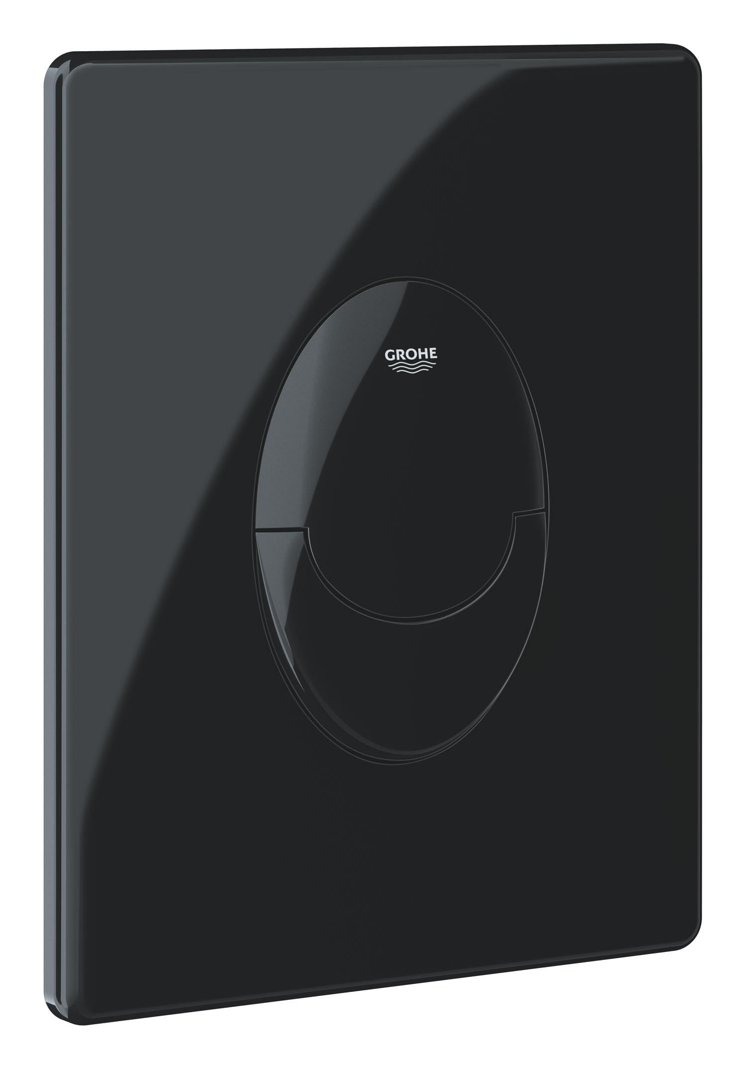 GROHE Start Plaque de Commande, Double Touche Interrompable, Economie d'Eau, Montage Vertical, ABS, Glossy Black, 38964Kv0