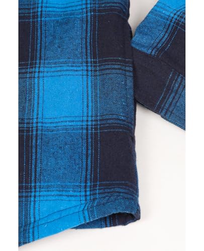 Image of ZENTHACE Men's Sherpa Lined Full Zip Hooded Plaid Shirt Jacket