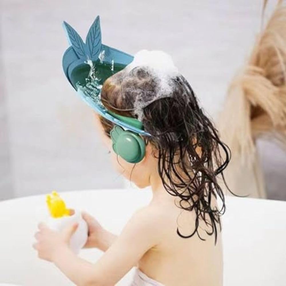 FreshDcart FDCA673 Adjustable Safe Soft Bathing Baby Shower Cap Baby Wash Hair Cap with Eye Ear Protector Hat For Toddler, Baby, Kids, Children (Multicolor,Pack of 1)-image-33