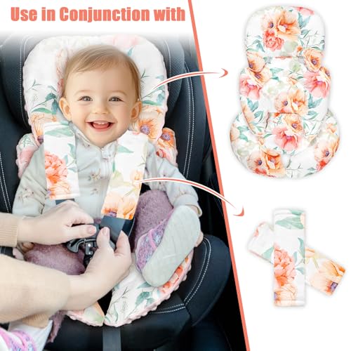 Image of GFU Infant Stroller mat, Fits for Stroller, Swing, Flowers
