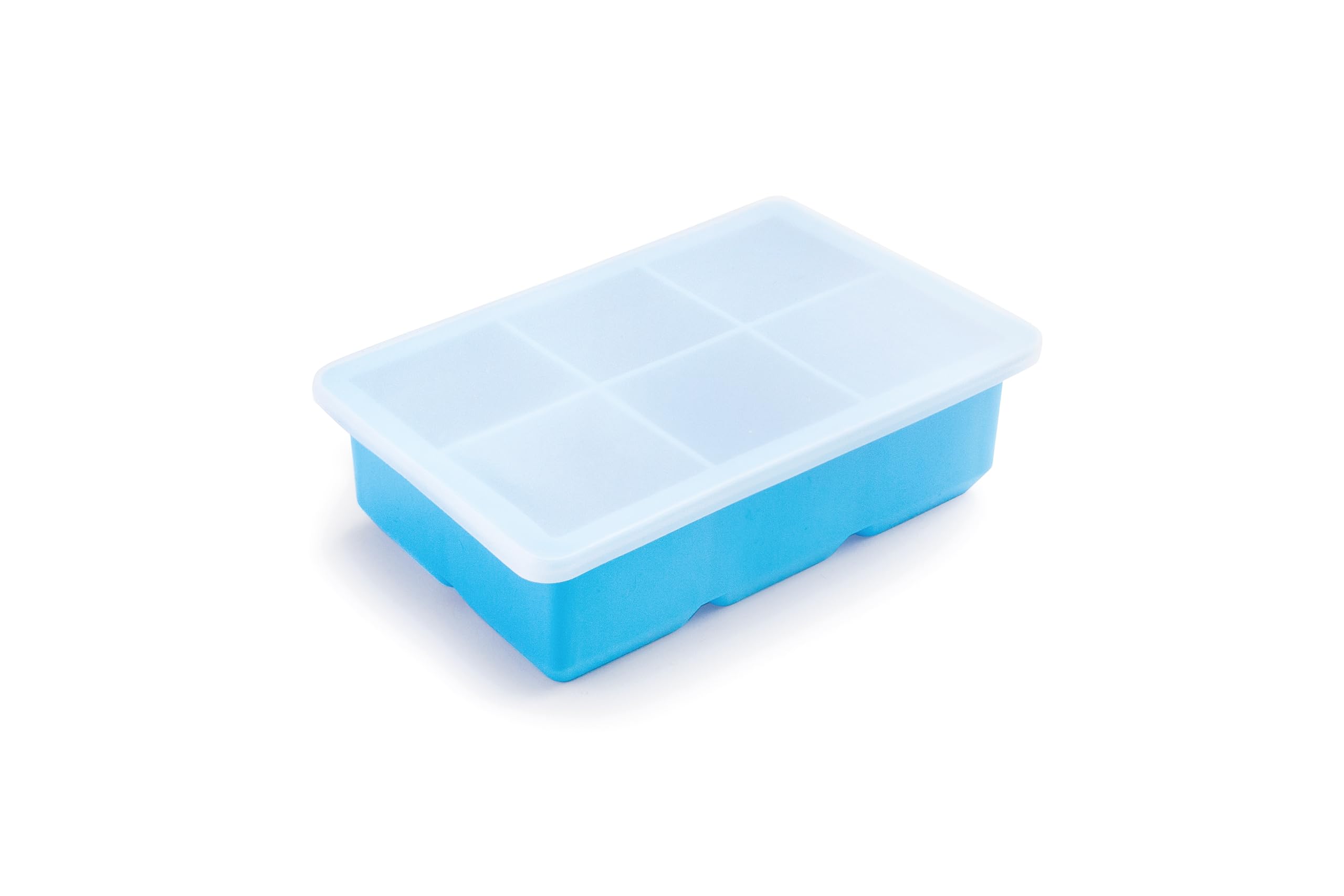 IBILI - Square Ice Mold XL (6 Cav.) with lid, 100% Silicone,