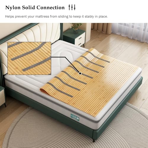 190 200 cm Lange Bettbretter, Lattenroste und Rolllatten für Einzel-/Doppel-/Kingsize-/Queensize-Betten, Matratze aus Bambus-Klappbrett (180 x 190 cm) – Bild 6