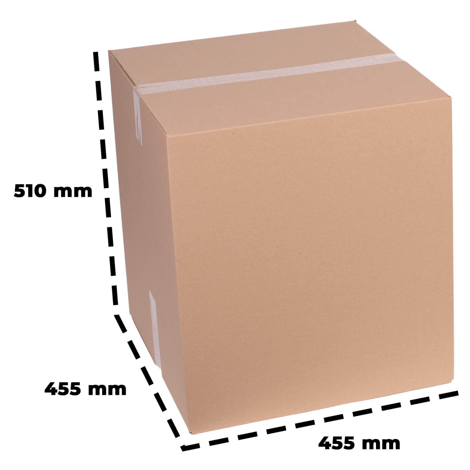smiley pack 50 Stück Faltkartons 450 x 450 x 500 mm braun – 1-wellig | Versandkarton aus Wellpappe – Pappkarton, Versandbox für Paket & Päckchen