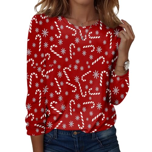 Weihnachtsblusen für Damen Weihnachts Bluse Shirt Grosse Grössen...