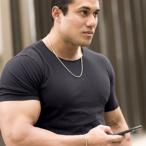 LIFETIME JEWELRY 24k Gold Plated 3mm Gold Rope Chain for Men & Women Diamond Cut Gold Chain Necklace Women & Necklace for Men 14 to 36 Inch4