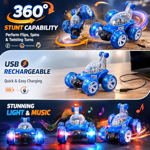 Image of Remote Control Car for Kids Boys Girls, RC 4WD (360 Big Stunt CAR)