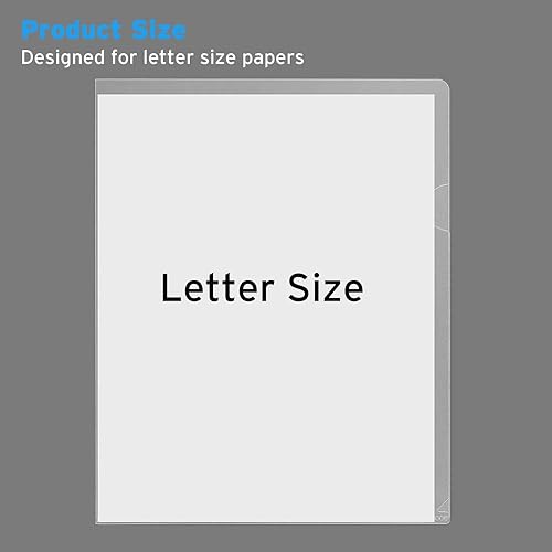 Vista 13 de Sooez Paquete de 25 bolsillos transparentes para carpetas de documentos, carpetas de plástico transparente, carpetas de plástico tamaño carta, Multi