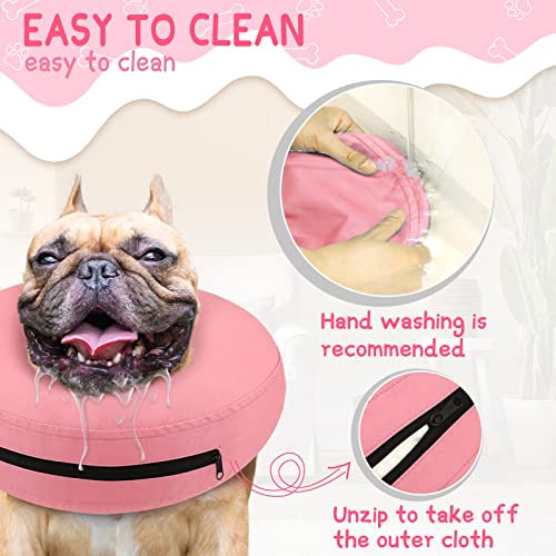 Image of Supet Inflatable Dog Cone Collar Alternative After Surgery, Dog Neck Donut Collar Recovery E Collar to Stop Licking, Soft Dog Cone for Medium Large Dogs