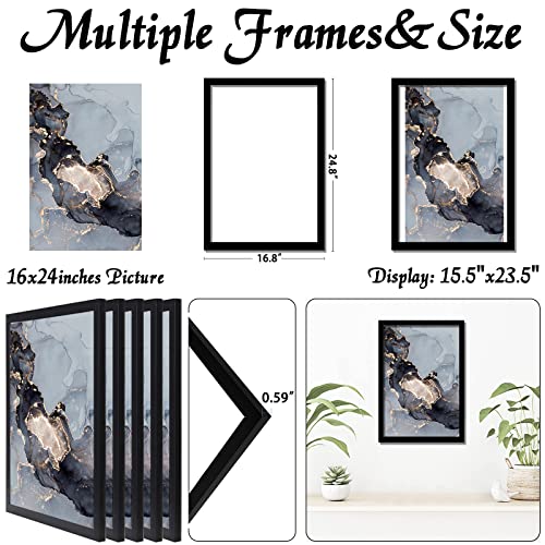Omaigar 16X24 Picture Frame Set Of 5, Black Poster Frames For 16 By 24 Poster Photo Canvas Certificate, High Transparent Acrylic Frame On Wall Desktop Horizontal Vertical 16 X 24 #TOP2