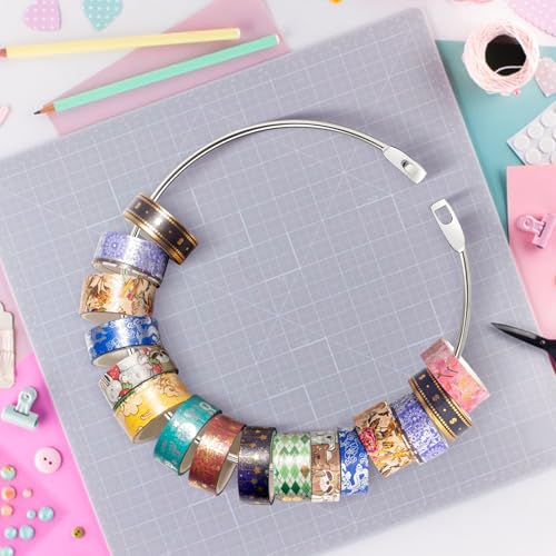 Image of Washi Tape Storage Organizer, Washi Tape Storage Ring with Large Hook, Office Home Closet Organizer, 6 Inches Ring-2 Pack