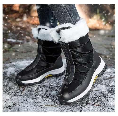 Women's Waterproof Winter Snow Boots Fur Lined Comfortable Slip-Resistant Mid-Calf Booties Warm Outdoor Leisure3