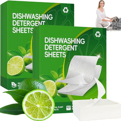 Spülmaschinen Blätter,200pcs Spülmaschinenblätter Ohne Chemie,Spülmittel Blätters,Dishwasher Sheets Kraftvolle Reinigung,Waschblätter,Geschirrspüler Blätterss,Natürliche Spülmittel Streifen
