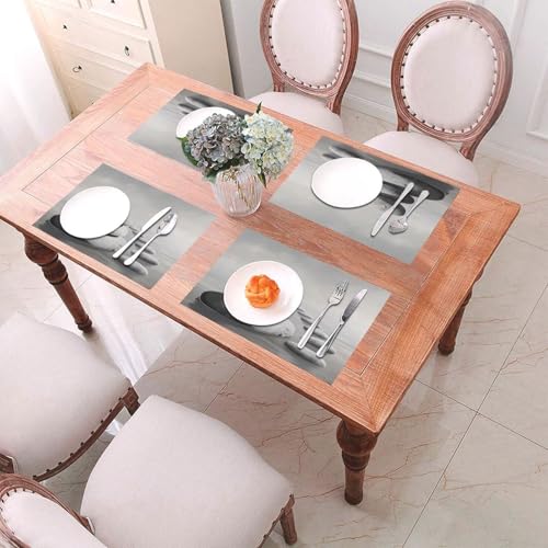 Set de table en PVC motif pierre zen grise de 45x30 cm pour repas - 7