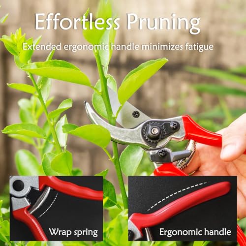 Tijeras de podar 8.5" para jardinería, acero resistente miniatura 6