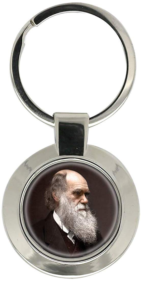 Giftshop Uk Unisex Silver Coloured Metal Charles Darwin Key Ring