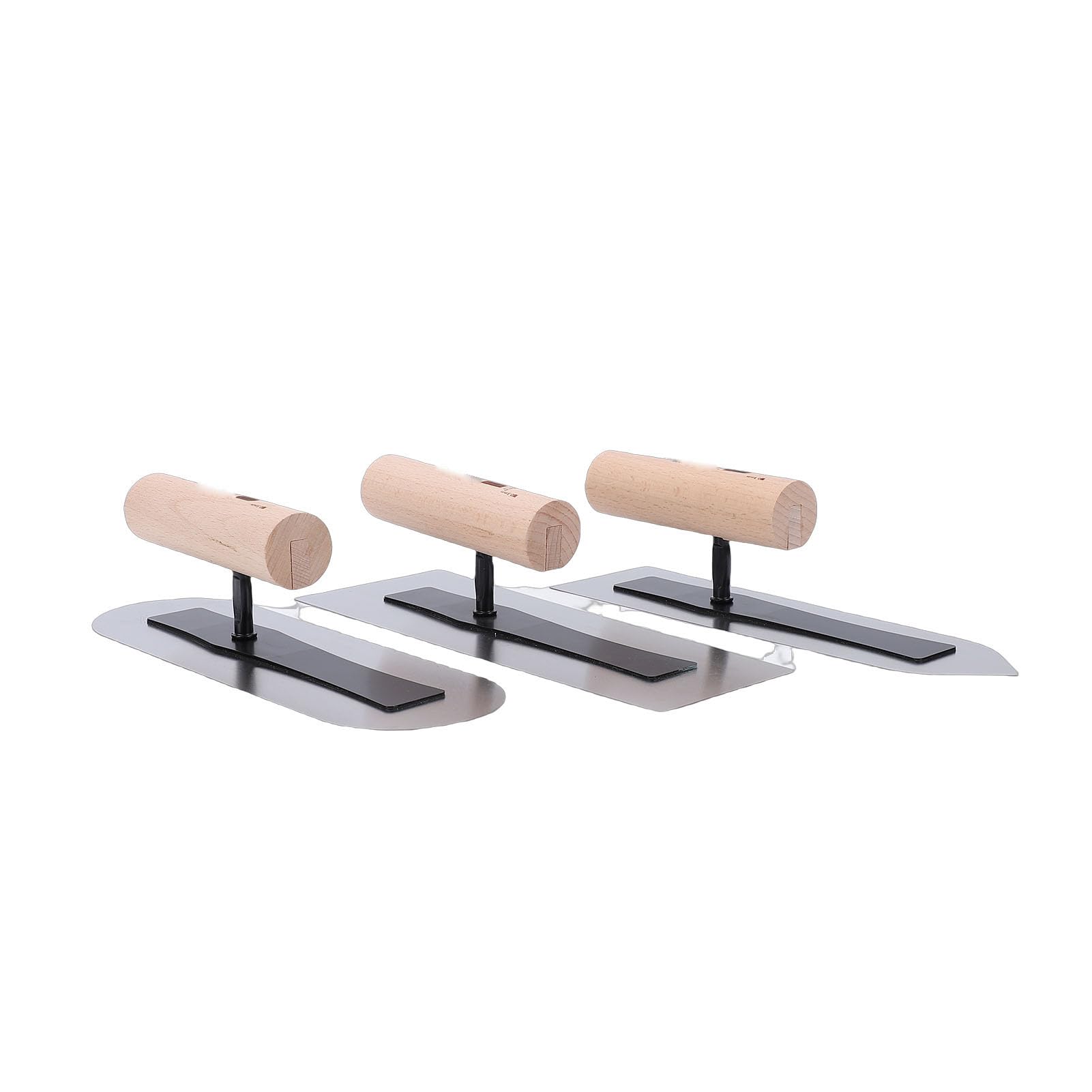 Annadue Juego de Paletas de Yeso de 3 Piezas, Juego de Paletas de Acabado de Enlucido Manual de Acero Inoxidable, Herramientas de Alisado con de Madera para Enlucido de Acabado de Paredes Artísticas