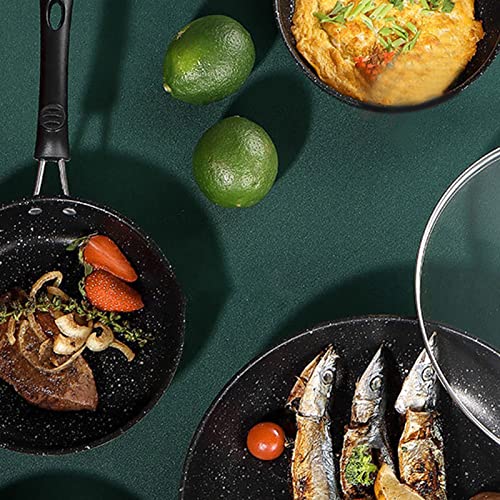 Frying Pan, Non Stick Granite Fry Pan Egg Pan Omelet Pans and Ergonomic Handle Fast Even Conduction Antistick Cooking Skillet, Stone Cookware Chef's Pan (20cm)