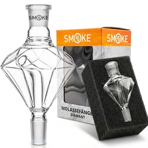 Smoke2u Shisha Glas Molassefänger Schliff 18/8 extrem hitzeresistent korrosionsbeständig federleicht tansparent schickes Design (Diamant)