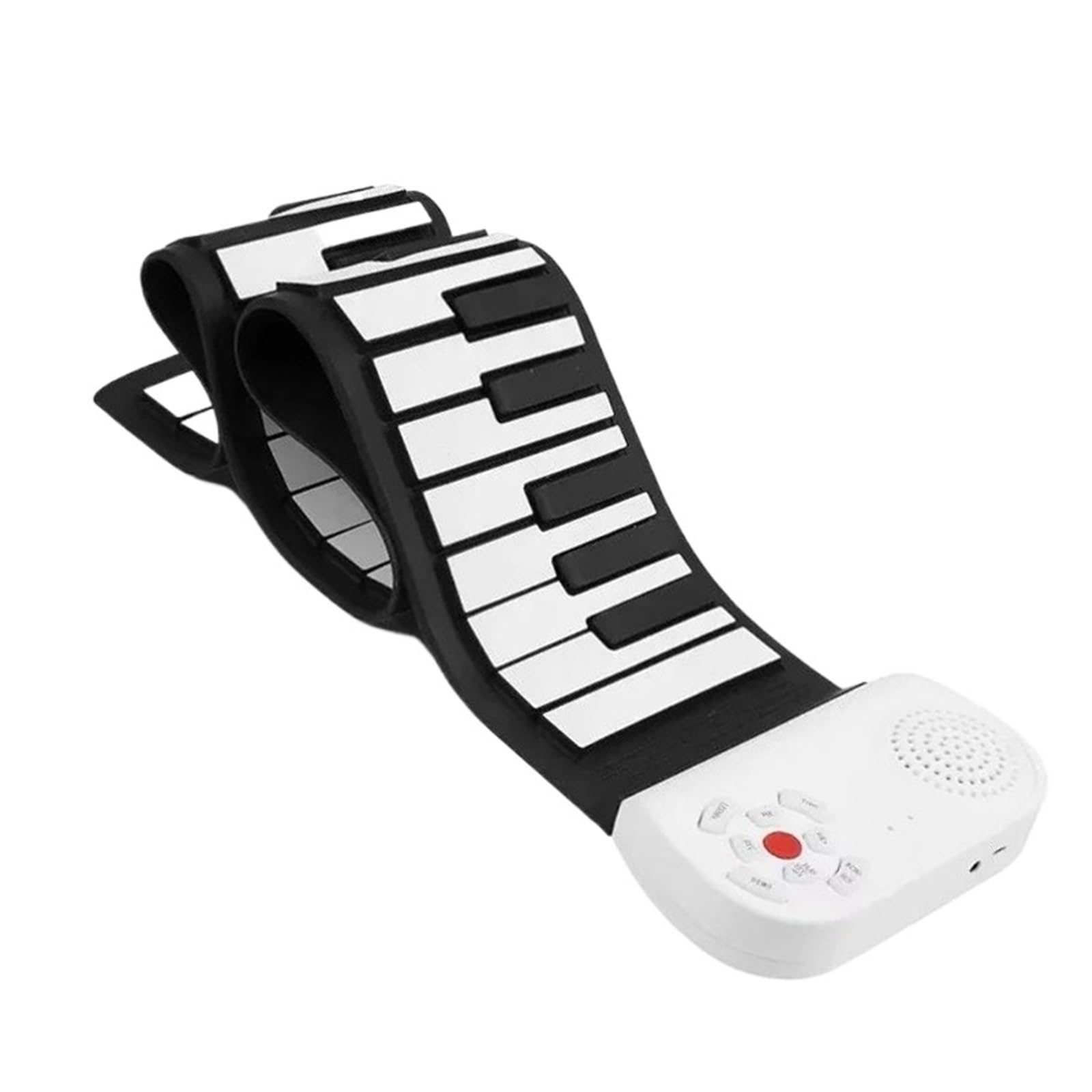 Pianino Elektroniczne 49 Klawiszowa Klawiatura Muzyczna Przenośne Silikonowe Zwijane Pianino Elektroniczne Dla Miłośników Muzyki(Black White)