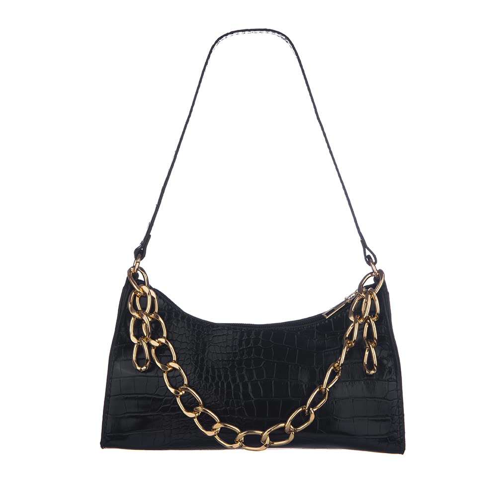 Octwine Small Shoulder Bag Classic Crocodile Print Underarm Bag Hobo Bag Party Prom Shoulder Bag for Women and