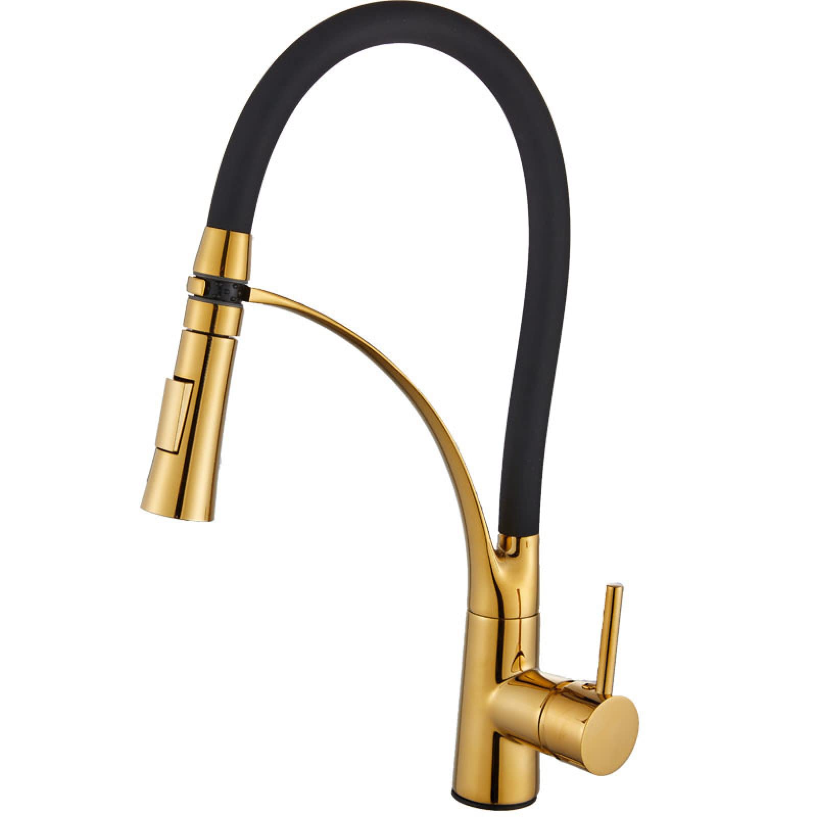 Nice Brushed Gold Single Lever Tap With High Removable Spout Ref - View #2