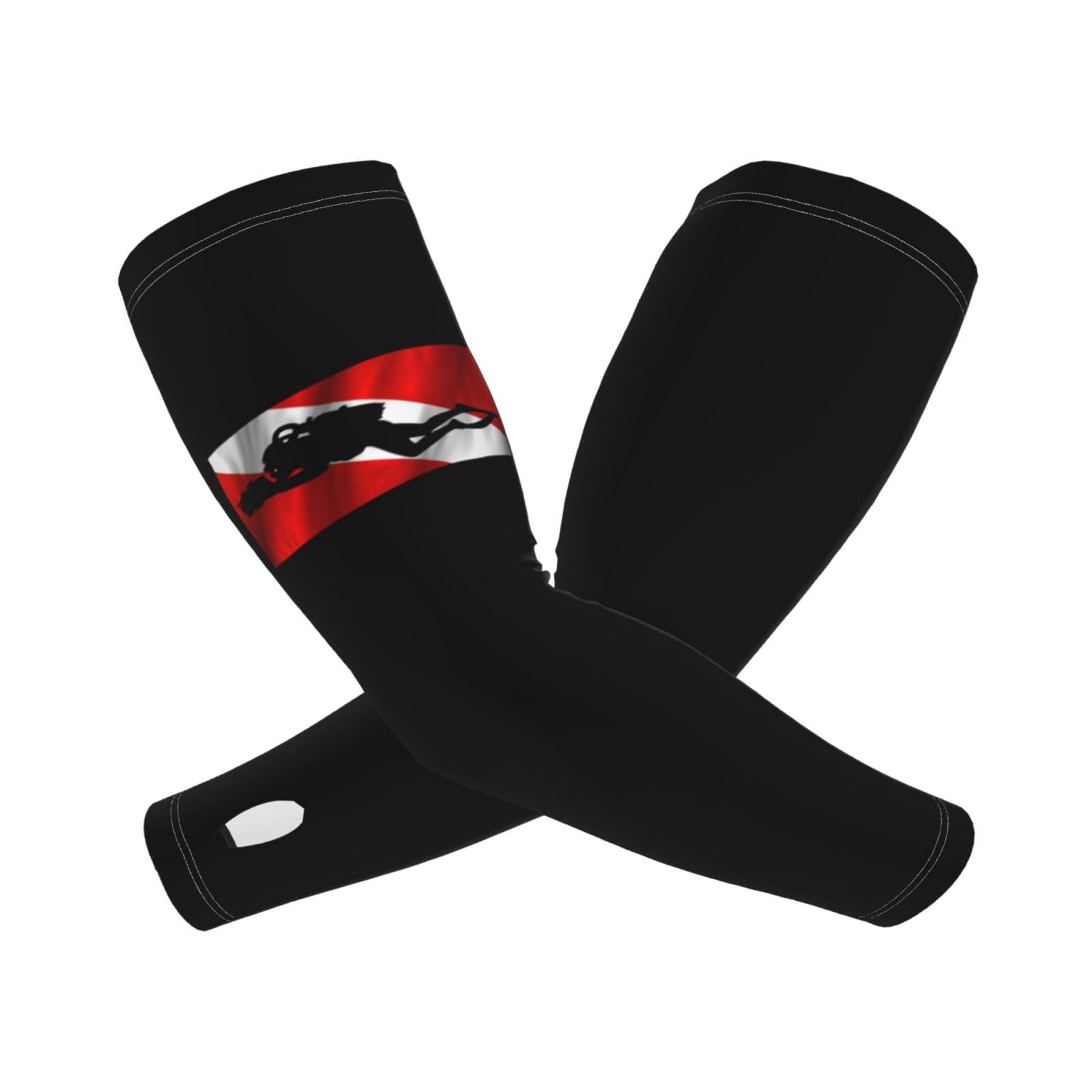 SwpWab Scuba Diving Red Flag Sun-Defying Elegance Comfortable Cooling Arm Sleeves