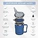 HOSUKU Spill-Proof Cup for Elderly, 13.5oz Stainless Steel Sippy Cup with Straw, Ideal for Seniors and Adults, Great for Water, Milk, and Soup (Blue), Health & Household Supplies