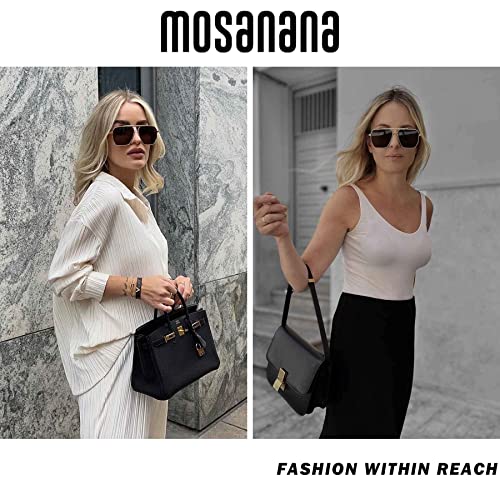 mosanana Square Polarized Aviator Sunglasses for Women Men Metal Classic Retro Vintage MS522422