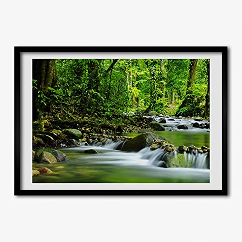 Cadre photo 70x50 cm Tulup avec affiche de ruisseau de montagne pour decoration murale