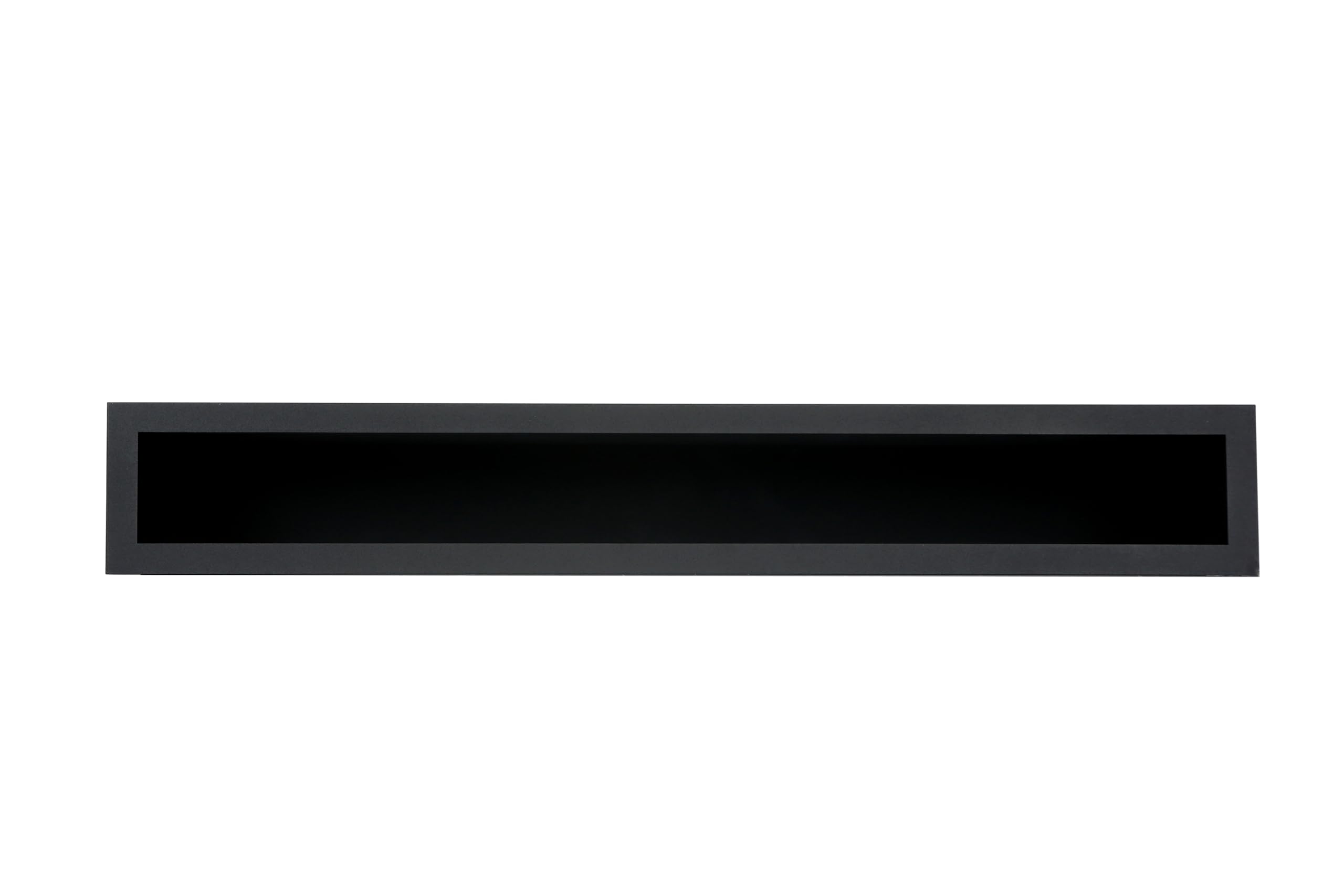 Grille de Ventilation Linéaire Acier Noir RAL 9005 – 60 x 9 cm. | Format linéaire allongé - diffusion d’air chaud - cheminée insert poêle - acier thermolaqué 200 °C