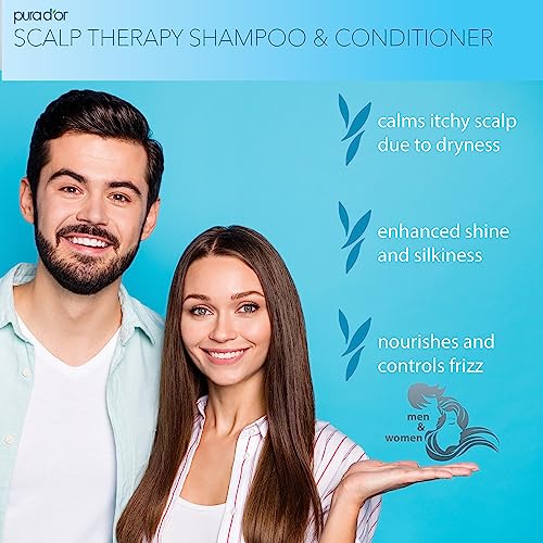 pura d'or scalp therapy shampoo front bottle image