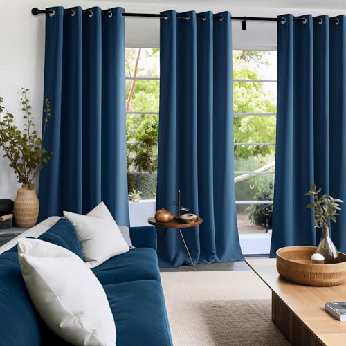 Image of NICETOWN Morrocan Blue Room Darkening Curtains 84 Inches Long 2 Panels