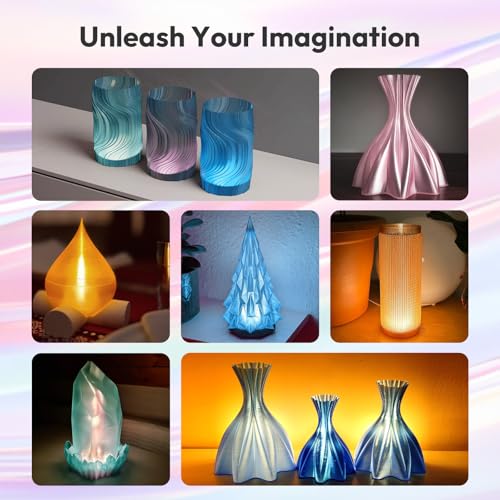 Image of AMOLEN Transparent PLA Filament Bundle Multicolor, Translucent PLA 3D Printer Filament 1.75mm ±0.02mm, NO-Tangle & Low Warping, Dimensional Accuracy + /- 0.02 mm, Fits Most FDM 3D Printers, 200x4 Pack