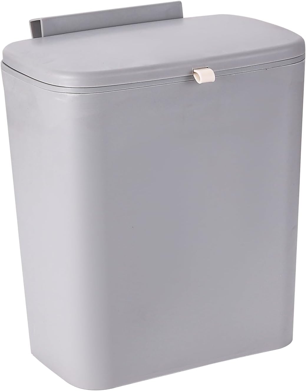 Cq acrylic 2.4 Gallon Kitchen Compost Bin for Counter Top or Under Sink,Hanging Kitchen Trash Can,Plastic Wall Mounted Garbage Can,Small Kitchen Waste Basket,Food Waste Bin for Countertop,Grey