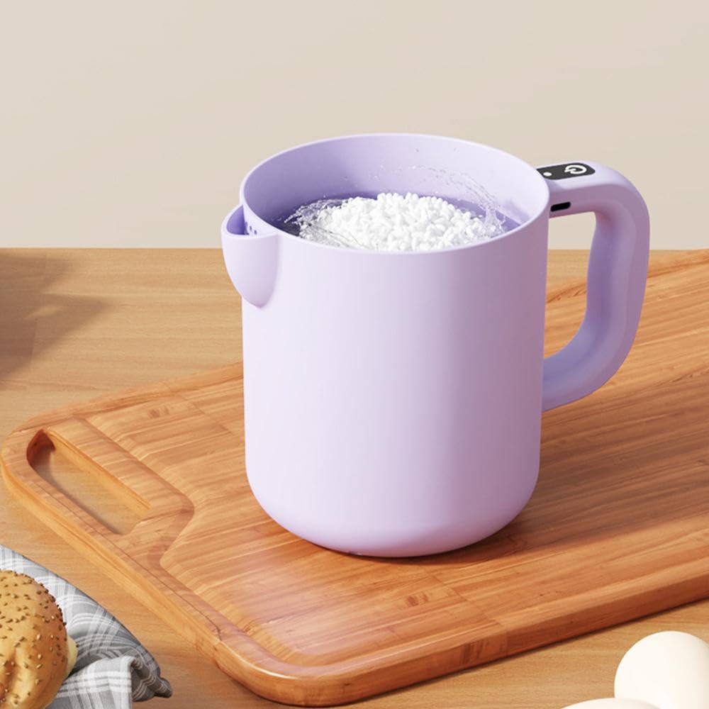 2-in-1 Multi-Function Electric Egg Churn Cordless Handheld Mixer Strainer 1L Large Capacity Electric Whisk for Eggs with Milk