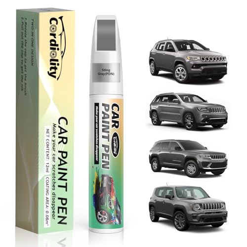 Image of Car Touch Up Paint Sting Gray(PDN) for Jeep, Color Accurate Car Scratch Repair Remover Pen Fix Auto Paint Chips and Nicks