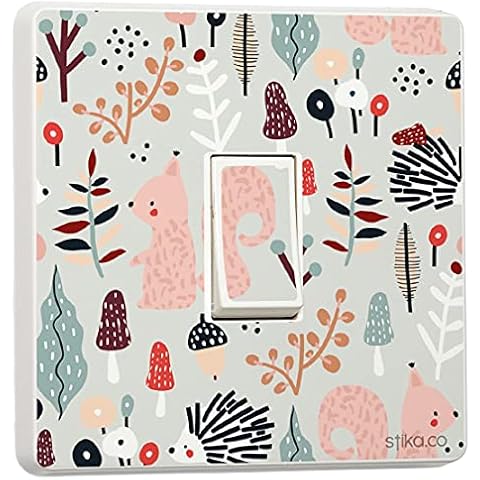 Pack of 2 Woodland Animals Light Switch Stickers Cover