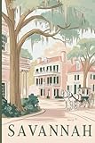 Historic Savannah Georgia Travel Journal for Women: A lined 6x9 notebook to write about your trip down south